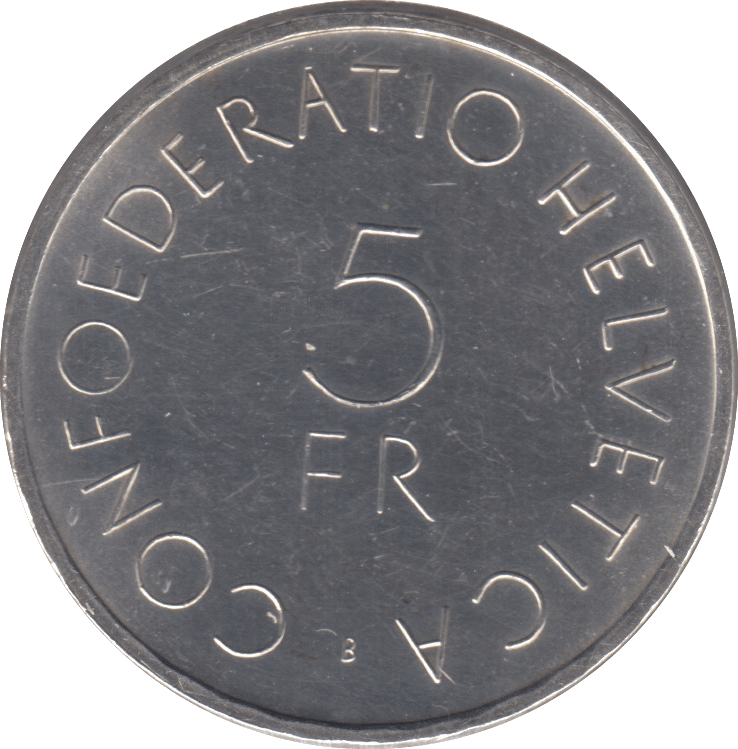 1963 5 SILVER SWISS FRANCS - SILVER WORLD COINS - Cambridgeshire Coins