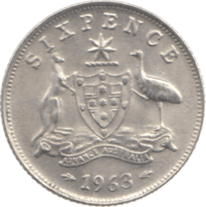 1963 AUSTRALIA SILVER SIXPENCE - SILVER WORLD COINS - Cambridgeshire Coins