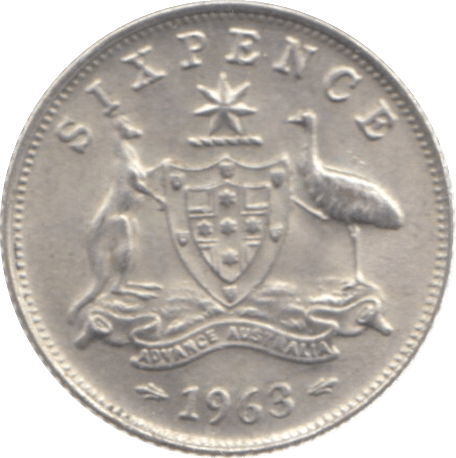 1963 AUSTRALIA SILVER SIXPENCE - SILVER WORLD COINS - Cambridgeshire Coins