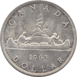 1963 CANADA SILVER ONE DOLLAR - SILVER WORLD COINS - Cambridgeshire Coins