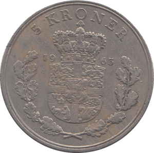 1963 FIVE KRONER ICELAND - WORLD COINS - Cambridgeshire Coins