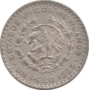 1963 MEXICO ONE PESO - WORLD COINS - Cambridgeshire Coins