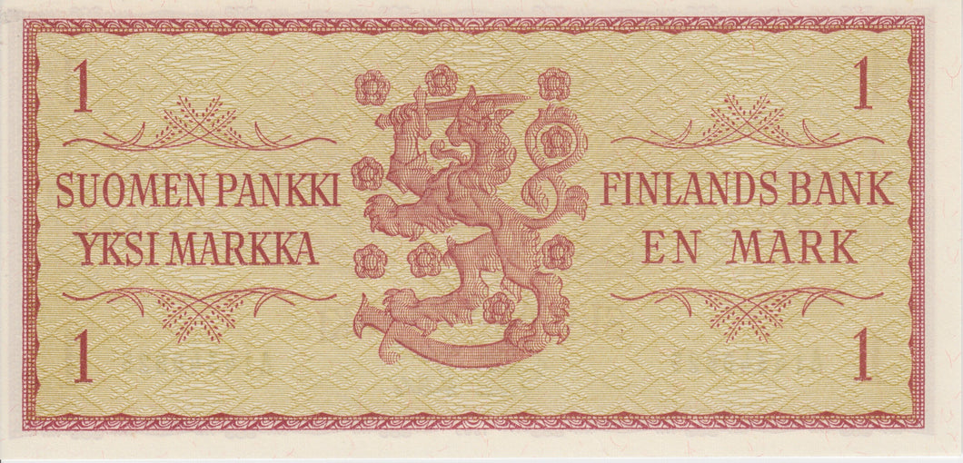 1963 ONE MARK FINISH BANKNOTE FINLAND REF 736 - World Banknotes - Cambridgeshire Coins