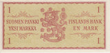 1963 ONE MARK FINISH BANKNOTE FINLAND REF 736 - World Banknotes - Cambridgeshire Coins