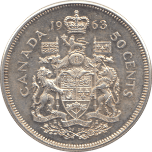 1963 SILVER FIFTY CENTS CANADA - WORLD SILVER COINS - Cambridgeshire Coins