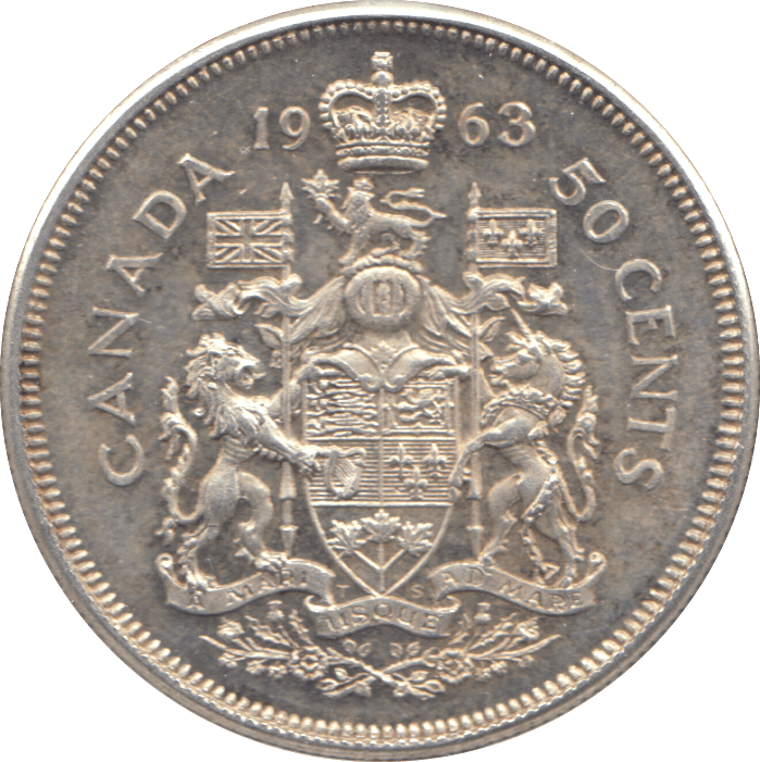 1963 SILVER FIFTY CENTS CANADA - WORLD SILVER COINS - Cambridgeshire Coins