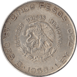 1963 SILVER FIVE PESOS MEXICO - SILVER WORLD COINS - Cambridgeshire Coins