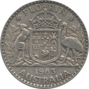 1963 SILVER FLORIN AUSTRALIA - SILVER WORLD COINS - Cambridgeshire Coins