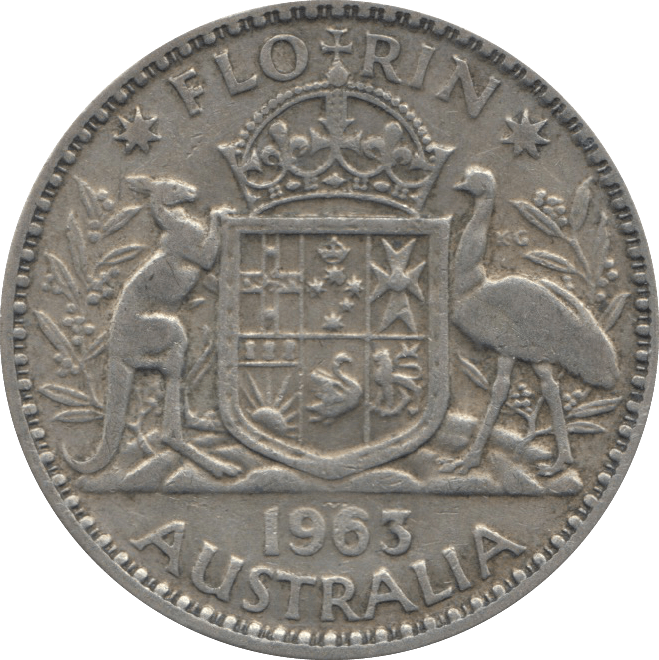 1963 SILVER FLORIN AUSTRALIA - SILVER WORLD COINS - Cambridgeshire Coins