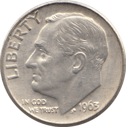 1963 SILVER ONE DIME USA - SILVER WORLD COINS - Cambridgeshire Coins