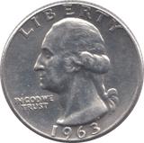 1963 SILVER QUARTER DOLLAR USA - SILVER WORLD COINS - Cambridgeshire Coins