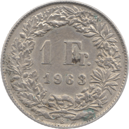 1963 SWITZERLAND SILVER FRANC REF 16 - WORLD COINS - Cambridgeshire Coins