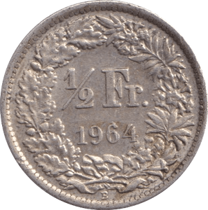 1964 1/2 FRAN SWITZERLAND - WORLD COINS - Cambridgeshire Coins
