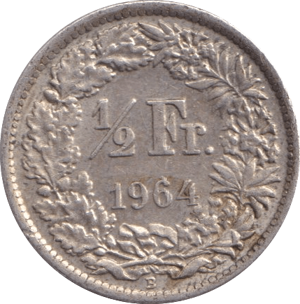 1964 1/2 FRAN SWITZERLAND - WORLD COINS - Cambridgeshire Coins