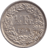 1964 1/2 FRAN SWITZERLAND - WORLD COINS - Cambridgeshire Coins