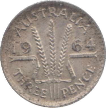 1964 AUSTRALIA SILVER THREEPENCE - SILVER WORLD COINS - Cambridgeshire Coins