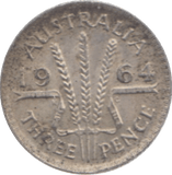 1964 AUSTRALIA SILVER THREEPENCE - SILVER WORLD COINS - Cambridgeshire Coins