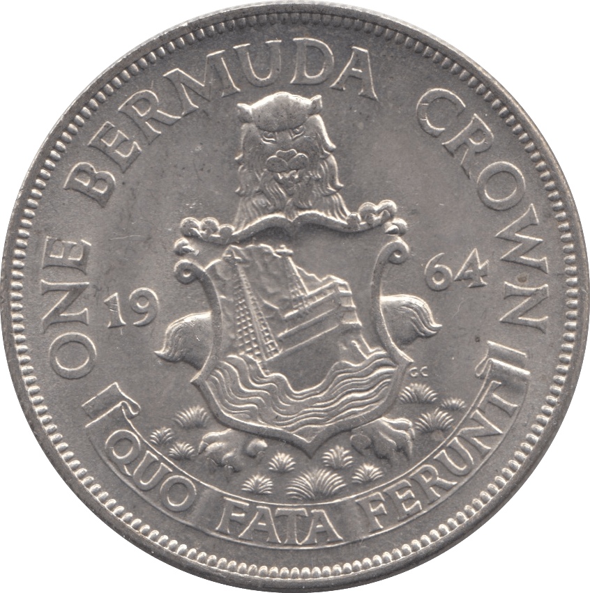 1964 BERMUDA SILVER CROWN 1 - SILVER WORLD COINS - Cambridgeshire Coins