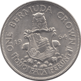 1964 BERMUDA SILVER CROWN 1 - SILVER WORLD COINS - Cambridgeshire Coins