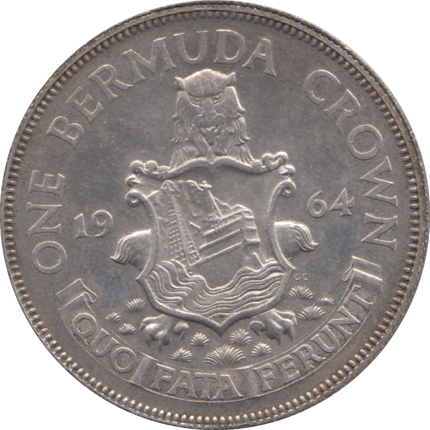 1964 BERMUDA SILVER CROWN - SILVER WORLD COINS - Cambridgeshire Coins