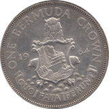 1964 BERMUDA SILVER CROWN - SILVER WORLD COINS - Cambridgeshire Coins