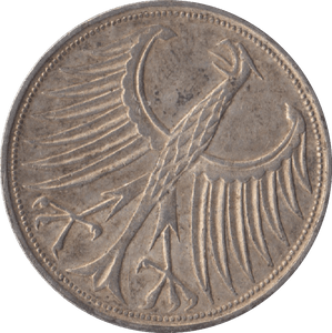 1964 GERMAN SILVER 5 MARK - SILVER WORLD COINS - Cambridgeshire Coins