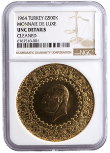 1964 GOLD 500K TURKEY MONNAIE DE LUXE NGC UNC DETAILS - NGC CERTIFIED COINS - Cambridgeshire Coins