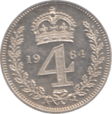1964 MAUNDY FOURPENCE ( BU ) - Maundy Coins - Cambridgeshire Coins