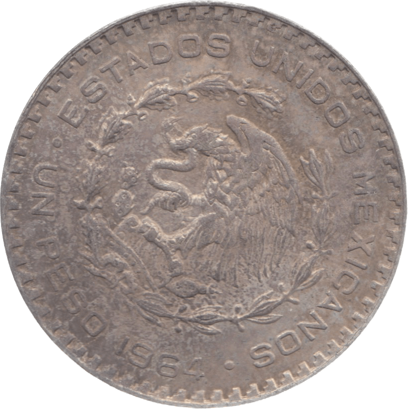 1964 MEXICO SILVER PESO REF 20 - WORLD COINS - Cambridgeshire Coins