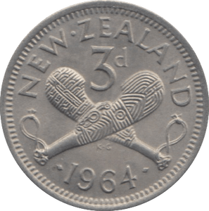 1964 NEW ZEALAND 3 PENCE ( UNC ) 2 - WORLD COINS - Cambridgeshire Coins