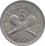 1964 NEW ZEALAND 3 PENCE ( UNC ) 2 - WORLD COINS - Cambridgeshire Coins