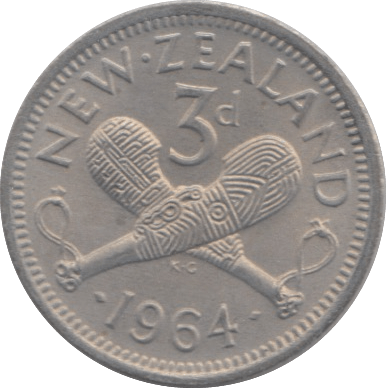 1964 NEW ZEALAND 3 PENCE ( UNC ) - WORLD COINS - Cambridgeshire Coins