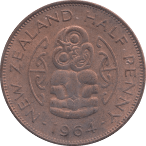 1964 NEW ZEALAND HALF PENNY ( UNC ) 1 - WORLD COINS - Cambridgeshire Coins
