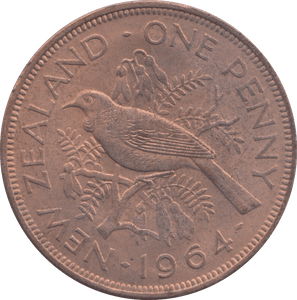 1964 NEW ZEALAND ONE PENNY ( UNC ) - WORLD COINS - Cambridgeshire Coins