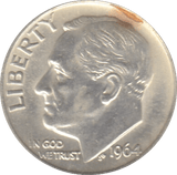 1964 SILVER 1 DIME U.S.A - SILVER WORLD COINS - Cambridgeshire Coins