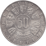 1964 SILVER 50 SCHILLING AUSTRIA - SILVER WORLD COINS - Cambridgeshire Coins