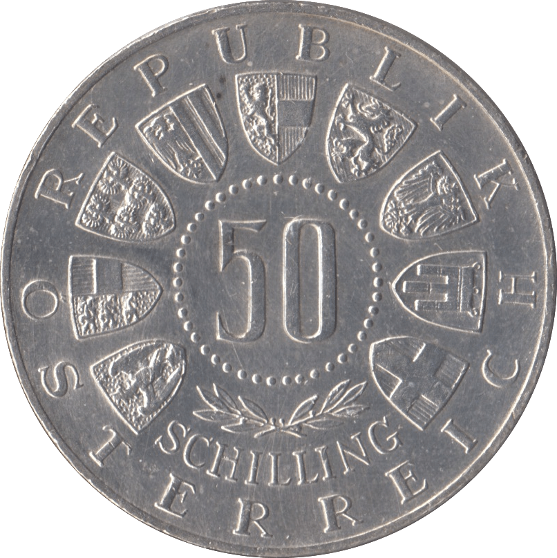 1964 SILVER 50 SCHILLING AUSTRIA - SILVER WORLD COINS - Cambridgeshire Coins