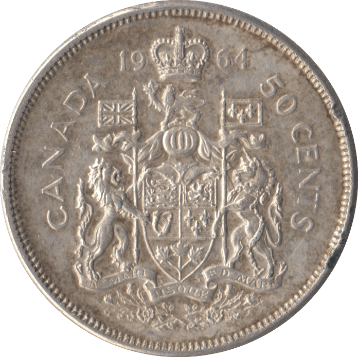 1964 SILVER FIFTY CENTS CANADA - SILVER WORLD COINS - Cambridgeshire Coins