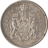 1964 SILVER FIFTY CENTS CANADA - SILVER WORLD COINS - Cambridgeshire Coins