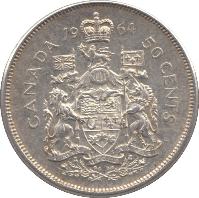1964 SILVER FIFTY CENTS CANADA - WORLD SILVER COINS - Cambridgeshire Coins
