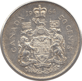 1964 SILVER FIFTY CENTS CANADA - WORLD SILVER COINS - Cambridgeshire Coins