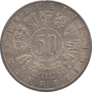 1964 SILVER FIFTY SCHILLING NETHERLANDS - SILVER WORLD COINS - Cambridgeshire Coins