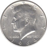 1964 SILVER HALF DOLLAR USA A - WORLD SILVER COINS - Cambridgeshire Coins