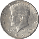 1964 SILVER HALF DOLLAR USA - SILVER WORLD COINS - Cambridgeshire Coins