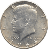 1964 SILVER HALF DOLLAR USA - SILVER WORLD COINS - Cambridgeshire Coins