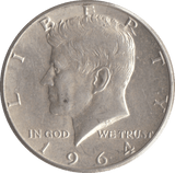 1964 SILVER HALF DOLLAR USA - SILVER WORLD COINS - Cambridgeshire Coins