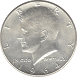 1964 SILVER HALF DOLLAR USA - SILVER WORLD COINS - Cambridgeshire Coins