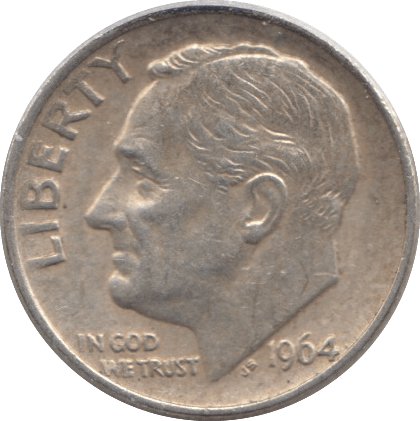 1964 SILVER ONE DIME USA - SILVER WORLD COINS - Cambridgeshire Coins