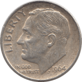 1964 SILVER ONE DIME USA - SILVER WORLD COINS - Cambridgeshire Coins