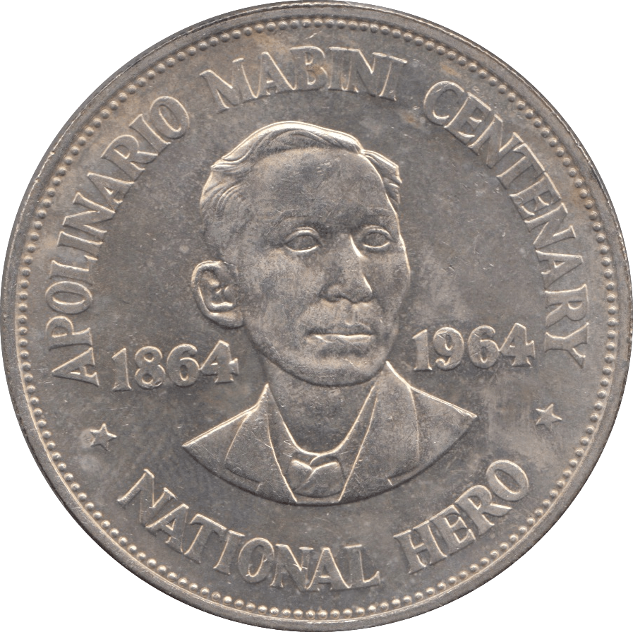 1964 SILVER ONE PESO PHILIPPINES - WORLD COINS - Cambridgeshire Coins